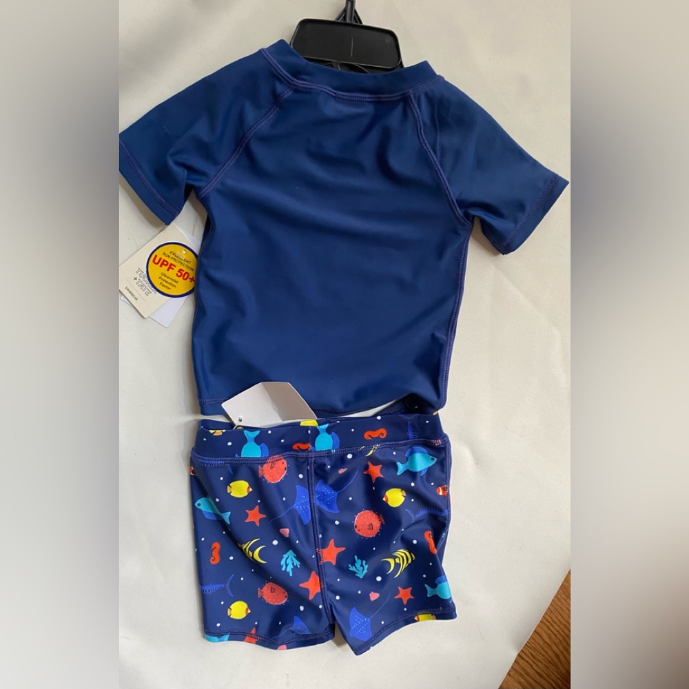 Tucker & Tate toddler swim trunks & rash guard set. - Picture 3 of 6